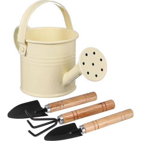 ensemble arrosoir, petit seau d'arrosage en métal, pot d'arrosage en fer avec outils de jardinage-15.00X8.00X7.00CM (1/5)