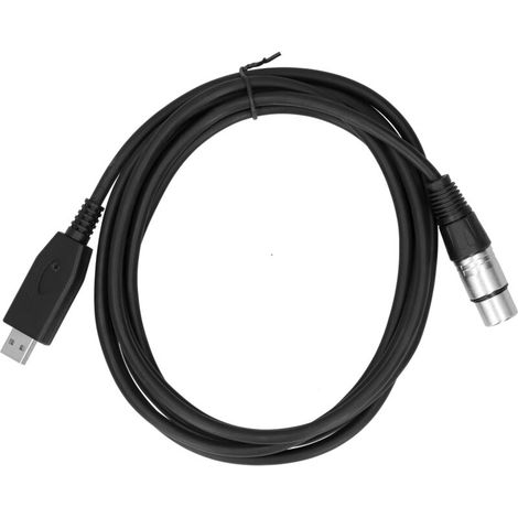 Câble Microphone USB Mâle vers XLR Femelle 2 mètres, Plug and Play, Compatible Podcast (1/5)