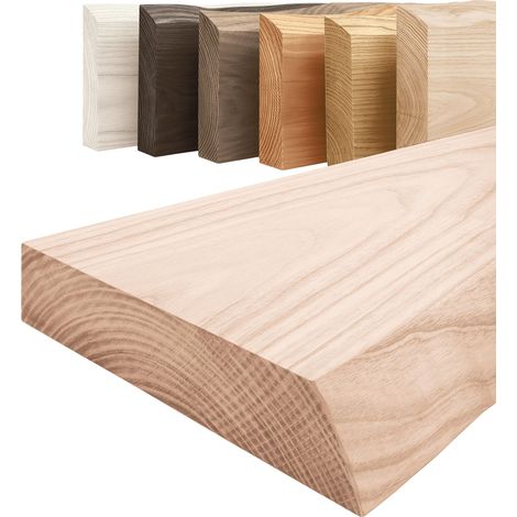 LAMO Manufaktur Étagère murale en bois massif, bord irrégulier, étagère flottante PURE, sans fixations, sans trous, Brut 100cm, LW-01-A-001-100