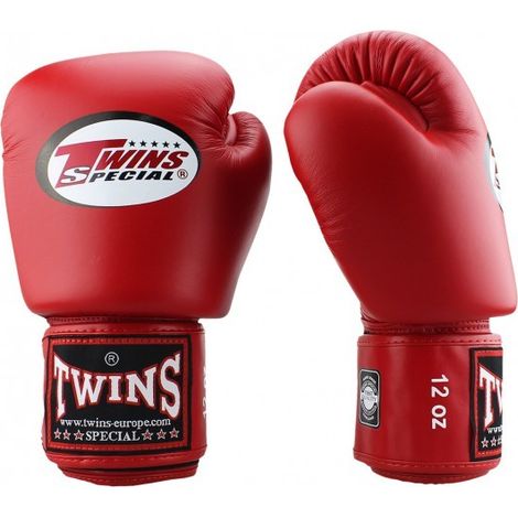 Gants de boxe Twins en cuir véritable BGVL-3 Rouge 12 oz (1/5)