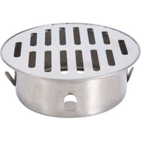 Siphon de sol, évier de balcon rond en acier inoxydable, anti-obstruction, siphon de sol amovible pour tuyaux de drainage de jardin extérieur, tuyaux d'évacuation, balcons de toit (110 Flat Mouth) (1/5)