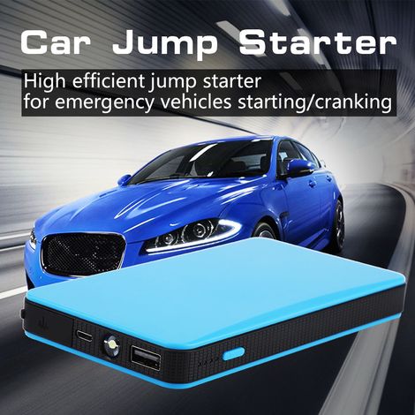 Démarreur de secours portable 12V pour voiture/chargeur de batterie moteur/batterie externe, adapté aux moteurs à essence 3.0L, bleu. (1/5)
