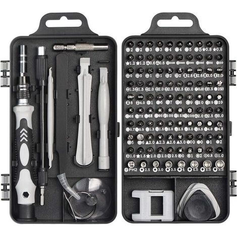 Kit Tournevis de Précision, Faireach Jeu de Tournevis Outils de Réparation Professionnel 115 en 1 Set Tournevis Magnétique Multi-fonction pour Iphone Laptop Mac Montre Jouets Bijoux Lunettes Appareil (1/4)