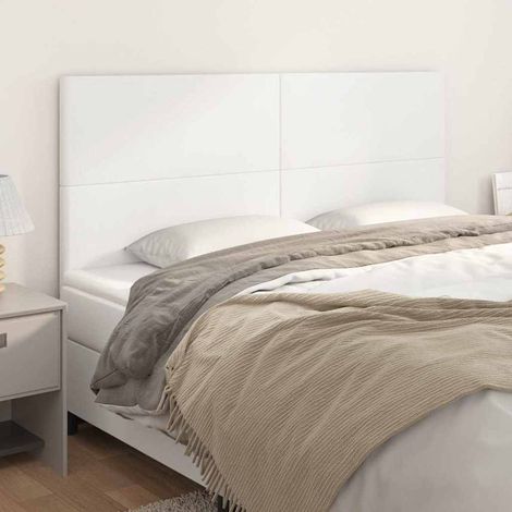 vidaXL Tête de lit blanche 160 x 5 x 118/128 cm similicuir (1/5)