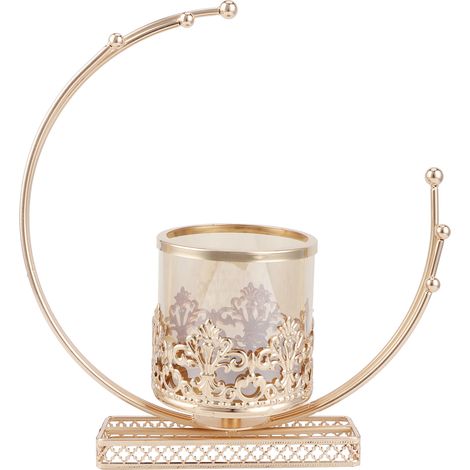 bougie décoratif en fer forgé avec couvercle en verre coupe (1/5)