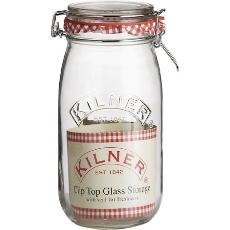 Kilner Cliptop Round 2 Litre Glass Storage Jar - For Jam Sweets Pickle Chutney (1/5)