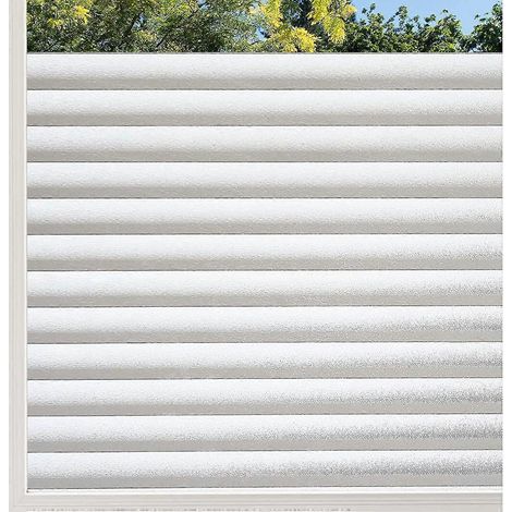 Film statique pour vitres, stores à rayures, film auto-adhésif, film d'intimité pour salles de bains, opaque, sans colle, protection UV, 44,5 x 200 cm (1/5)
