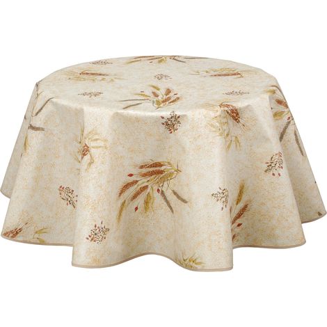 Nappe cirée ronde provençale 150 cm – Imperméable et anti-tâches – 92% PVC – Entretien facile avec éponge – CPM