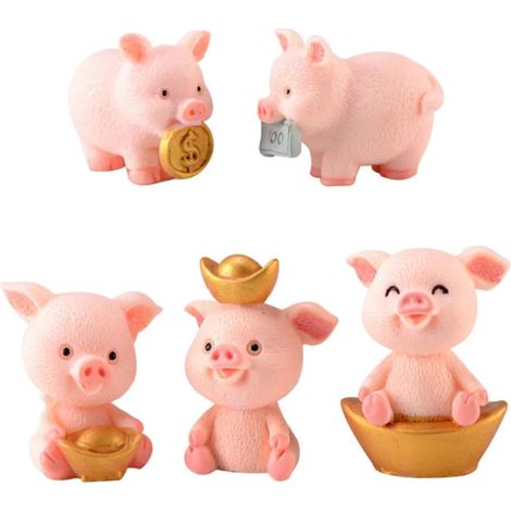 Stück Glücksschwein Miniatur Figuren aus Kunstharz Kreative