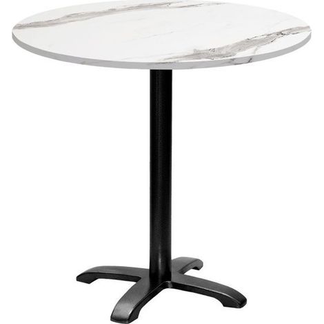 Table ronde Ø 80 cm - modèle Bazila marbre blanc (1/4)