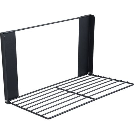Étagère pliante magnétique multi-usage, gain de place, support de rangement latéral pour vêtements, serviettes, machine à laver, réfrigérateur, salle de bain, buanderie, noir (1/5)