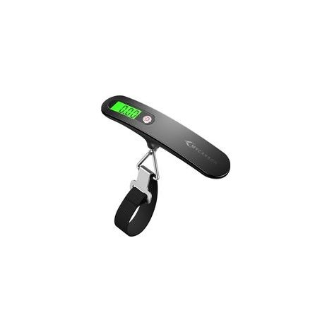 Elektronische Reisekofferwaage – Digitale Gepäckwaage bis 50 kg/110 lb (lb, g, oz, kg) mit Tara-Funktion, tragbar, inklusive Batterie – Schwarz (1/5)