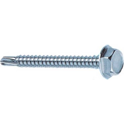 200 x VITE P/LAMIERA AUTOPERFORANTE TECC 5,5X 25MM ZN BIANCA UNI8117 DRILLEX