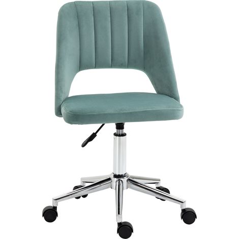Chaise de bureau réglable hauteur pivotante 360° festonnée mousse verte 49x60x79-91cm