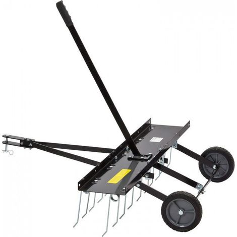Dema – Émousseur tracté à gazon 100 cm – 20 peignes à ressorts – Grattage profond – Pour quad et mini tracteur – Finition métal robuste