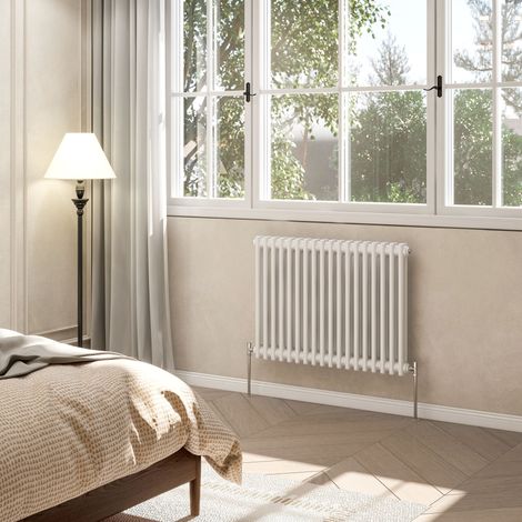 AVER-GROWTH 2 Column Traditional Cast Iron Style Radiator White 600x830mm