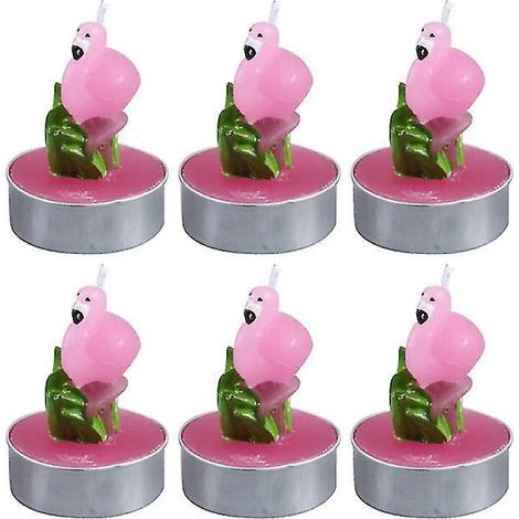 Bougie flamant rose (6 pièces)
