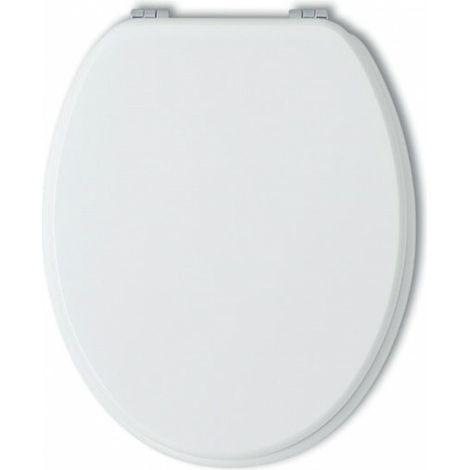 Schläfer 4665101  Sedile Copriwater Universale Joker, Tavoletta Wc, Coprivaso Wc, Sedile Wc Bagno in Legno Mdf Laccato, Cerniere in Ottone Regolabili, Bianco Lucido (1/5)