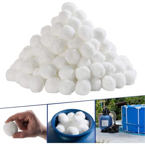 Balles filtrantes pour piscines intérieures et extérieures 700g 100 % polyéthylène Recyclable Blanc Remplacent Sable Filtrant Lavable (1/5)