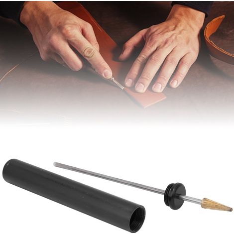 Stylo à sceller les bords gravé en or, outil en cuir coloré, portable, multi-tailles et multifonctionnel, pour sceller les bords soi-même, stylo à sceller les bords noir n° 5.