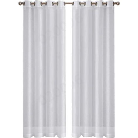 Leott Voile-Gardinen in Weiß – halbtransparente Leinenoptik – 2er-Set, 137 x 213 cm (54 x 84 Zoll) – für Wohn- oder Esszimmer (1/4)