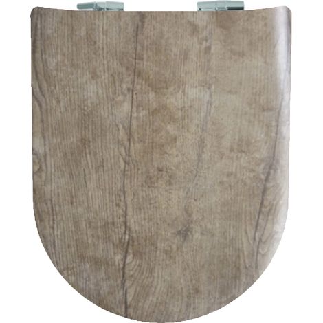 Abattant WC Wood Slim Chêne Vieilli Mat, descente assistée et déclipsable - Olfa (1/3)