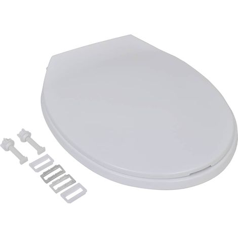 vidaXL Asientos váter con tapas de cierre suave 2 uds plástico blanco (1/2)