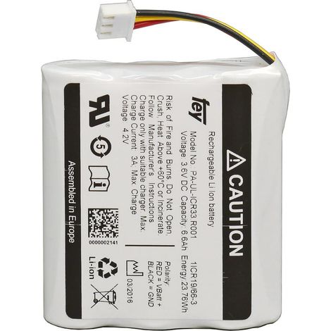 Lithium-Ionen Akkupack 3,6V 6,6Ah 23,76Wh 1S3P mit Kabel und Stecker
