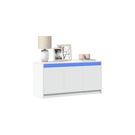 Meuble TV avec LED blanc 100x34x50 bois d'ingénierie (1/4)