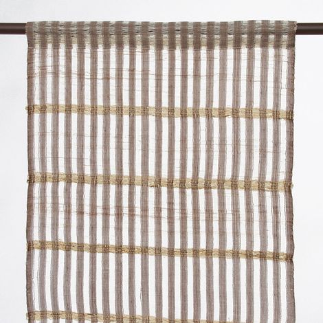 RYTHMES - Voilage à rayures taupe et blanc 45x120 (1/2)