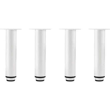 Set of 4 adjustable furniture legs made of cold-rolled steel, replacement table legs for cabinets and sofas, metal legs (white, 8 cm) (1/5)