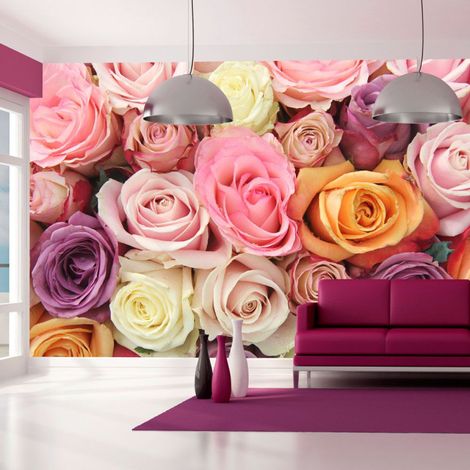 Papier Peint "Roses Pastels" 270x450cm (1/2)