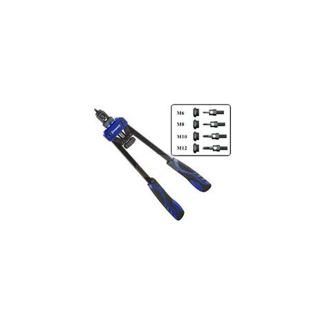 Rivettatrice professionale a doppia leva per rivetti / inserti filettati M6 / M8 / M10 / M12