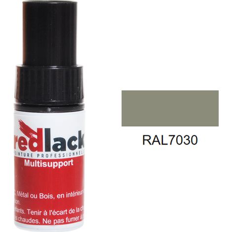 Flacone per ritocchi con pennello 9ml – RAL 7030 – Grigio pietra – opaco – multisupporto – Redlack