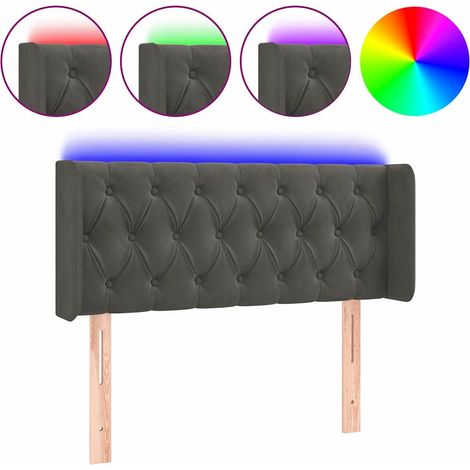 Maison Exclusive - Cabecero con LED de terciopelo gris oscuro 103 (1/5)
