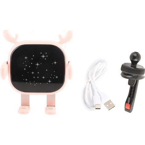 Support de téléphone de voiture sans fil 2 en 1, charge rapide 15W avec éclairage atmosphérique coloré et fixation à ventouse, rose (1/5)