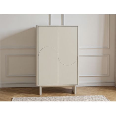 BOBOCHIC - Buffet haut 2 portes 80 cm ESTEBAN formes géométriques Beige (1/5)