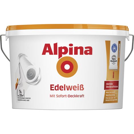Alpina Edelweiß Wandfarbe weiß matt 5 L (1/2)