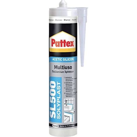Sigillante Impermeabile Pattex Silicone Acetico Multiuso Bianco SL510 280ml – Per Bagno, Cucina, Sanitari e Piastrelle