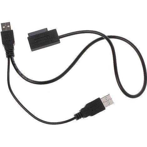 Câble adaptateur USB 2.0 vers SATA 7/6/13 broches avec alimentation externe et convertisseur USB/SATA (1/4)
