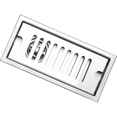 Caniveau de sol long, acier inoxydable 304, épais, haute capacité, anti-odeurs, pour salles de douche de salle de bain, bande rectangulaire, drainage latéral de 20 cm. (1/5)