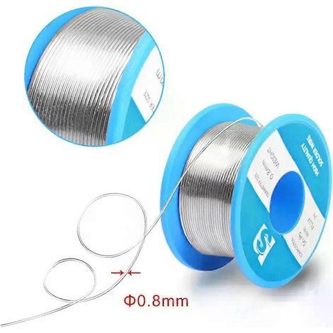 Lötdraht 60/40 mit Kolophoniumkern, verzinnt, mit Flussmittel (15–20 % Eisen), 50 g, 0,8 mm (1/4)