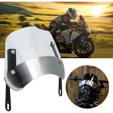 Pièces de modification pour moto, pare-brise universel vintage, déflecteur de vent transparent (1/4)