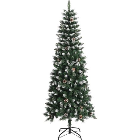 Sapin de Noël Arbre de Noël artificiel avec support Vert 210 cm PVC (1/5)