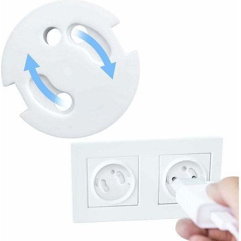ZVD Cache Prise Bébé Français-Protection Prises Bebe-Caches Prises Electrique-Sécurité Enfant-Mécanisme Tournant,10Pcs (1/4)