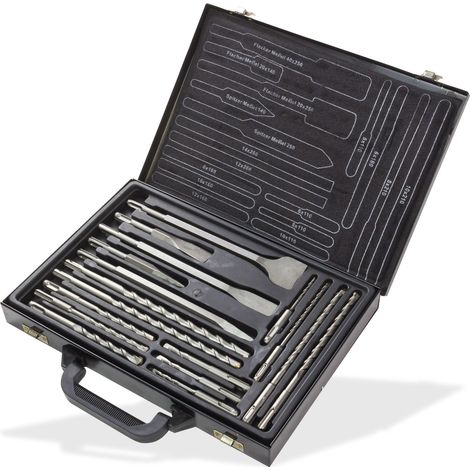 SDS-Plus Bohrer und Meißel Set 17 tlg. Bohrerset Meißelset Bohrersatz (1/5)