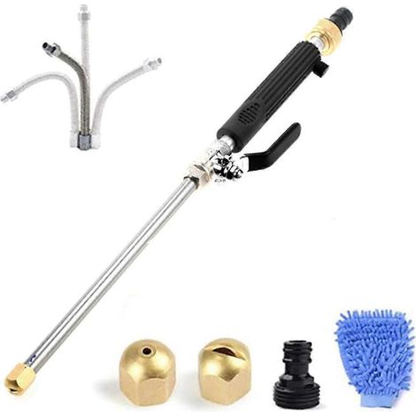 Water Jet High Pressure Power Washer Jet Nozzle for Garden Hose, Washer Wand with Nozzle and Connectors (1/4)