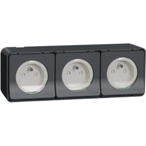 Schneider Electric Mureva Styl presa tripla grigia IP55