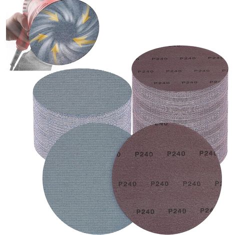 Disques Abrasifs 150 mm, 30 Pièces Filet Céramique Crochet et Boucle, Grain 240 Pour Meulage et Polissage du Bois et Métal (1/5)