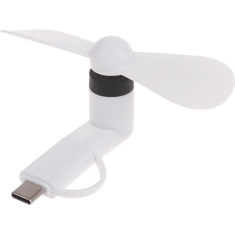Ventilateur portable 3 en 1 Type C Micro USB Lightning pour téléphone portable, mini ventilateur de refroidissement pour smartphone et tablettexx-AquaForge (1/2)